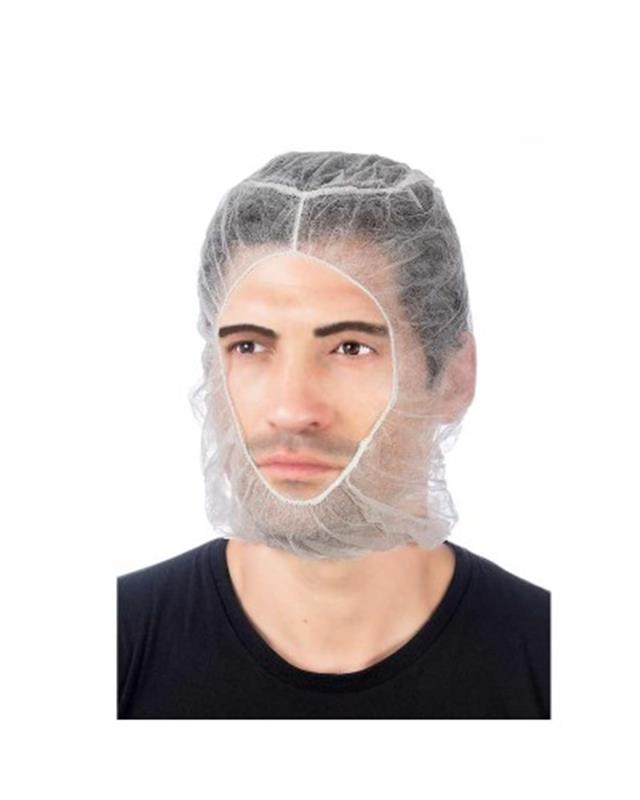 WHITE POLYPRO BOUFFANT/BEARD COMBO HOOD - Hair and Beard Nets